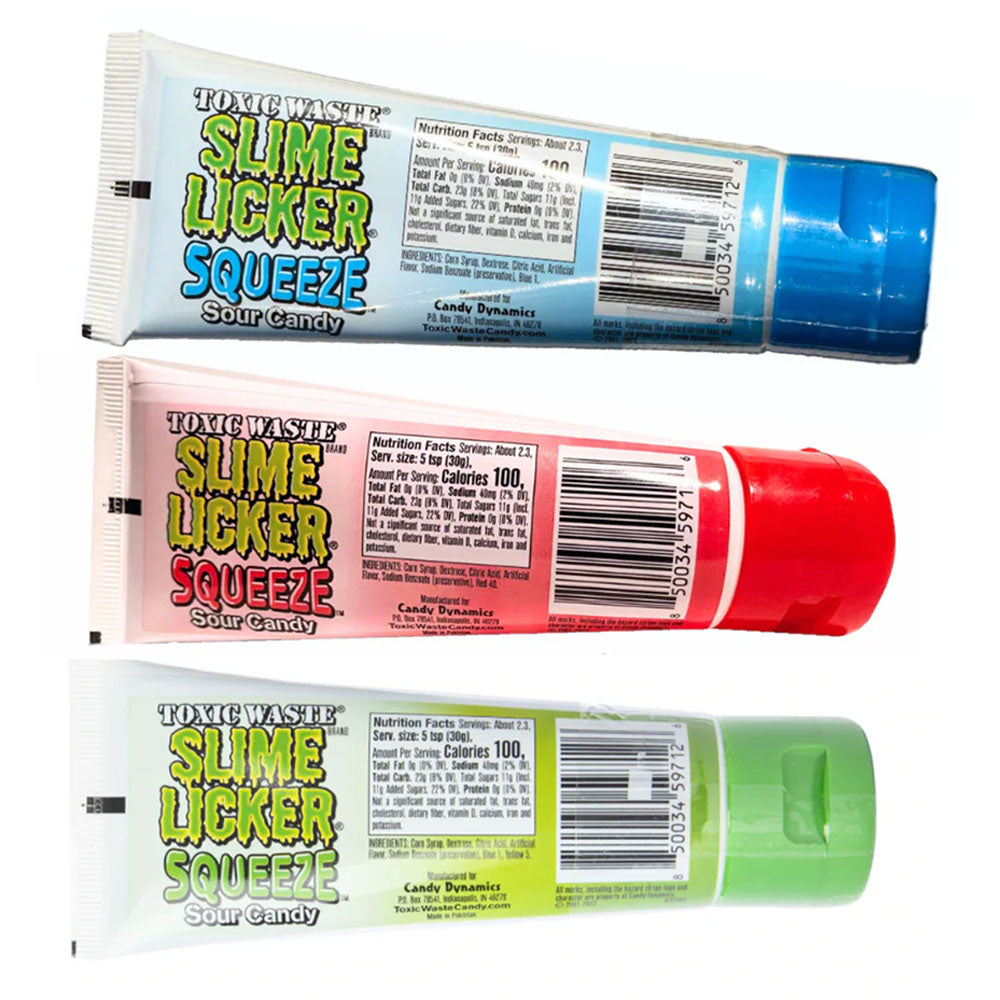 TOXIC WASTE - SLIME LICKER SQUEEZE CANDY 4pk/2.47oz