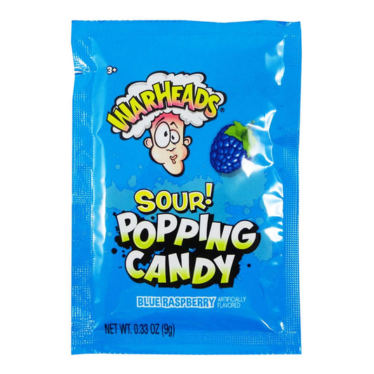 WARHEADS SOUR BLUE RASPBERRY POPPING CANDY 0.33oz