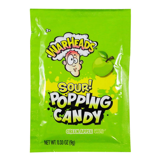 WARHEADS SOUR GREEN APPLE POPPING CANDY 0.33oz