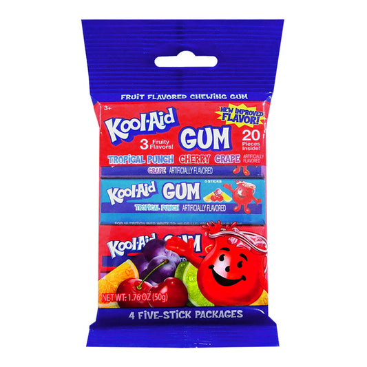 KOOL AID 3 FLAVORED 4PK GUM PEG BAG 1.76oz