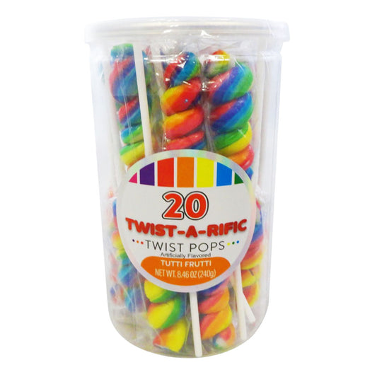 RAINBOW TWIST POPS 20CT. TUB 8.46oz