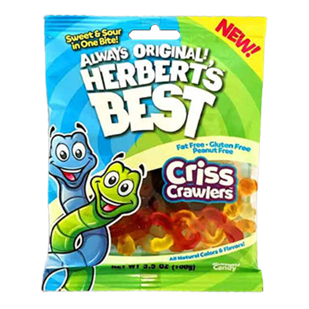 ALWAYS ORIGINAL! HERBERT'S BEST CRISS CRAWLERS GUMMI CANDY 3.5oz