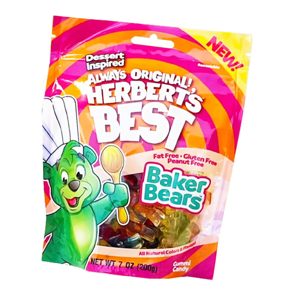 ALWAYS ORIGINAL! HERBERT'S BEST BAKER BEARS GUMMI CANDY GUSSET BAG 7oz