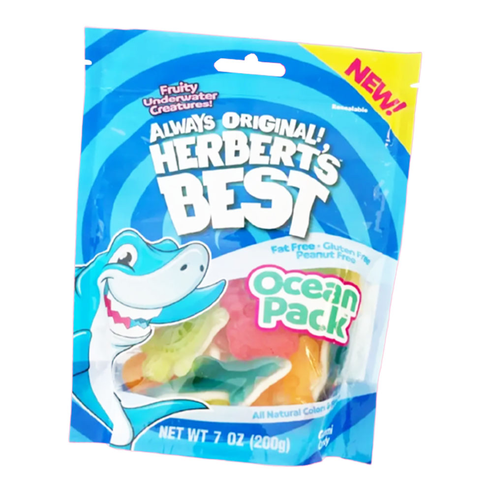 ALWAYS ORIGINAL! HERBERT'S BEST OCEAN PACK GUMMI CANDY GUSSET BAG 7oz