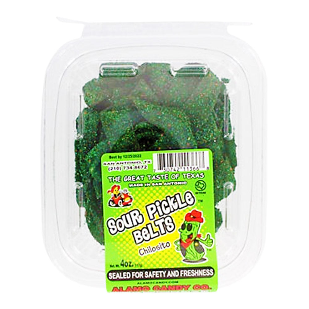 ALAMO CANDY SOUR PICKLE BELTS TUB 5oz