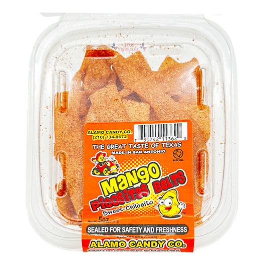 ALAMO CANDY MANGO PICOSITAS BELTS TUB 5oz