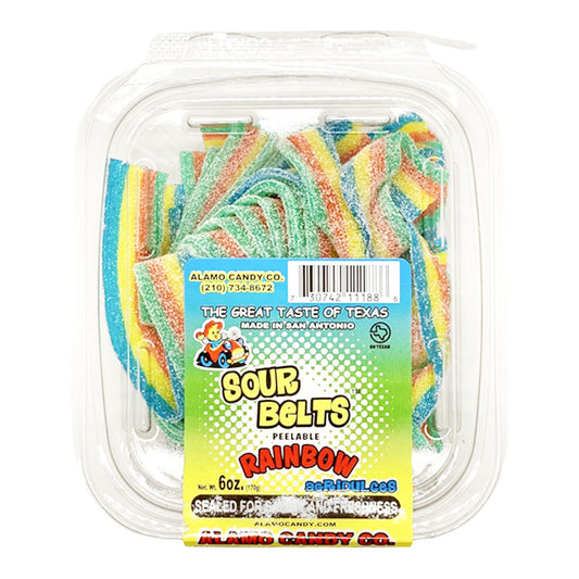 ALAMO CANDY SOUR BELTS TUB - RAINBOW 5oz