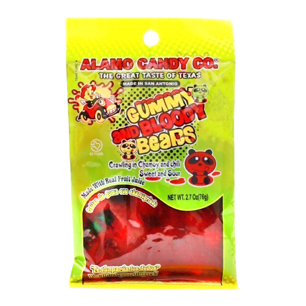 ALAMO CANDY GUMMY & BLOODY BEARS PEG BAG 2.7oz