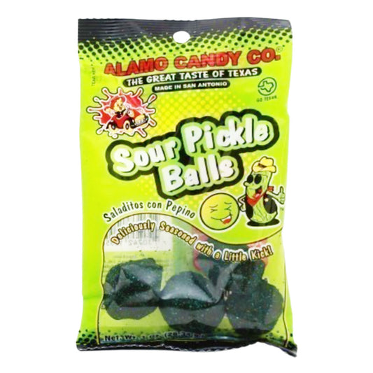 ALAMO CANDY SOUR PICKLE BALLS PEG BAG 1oz