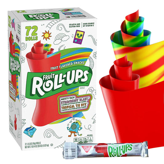 FRUIT ROLL-UPS VARIETY PACK - STRAWBERRY BLAST & TROPICAL TIE DYE