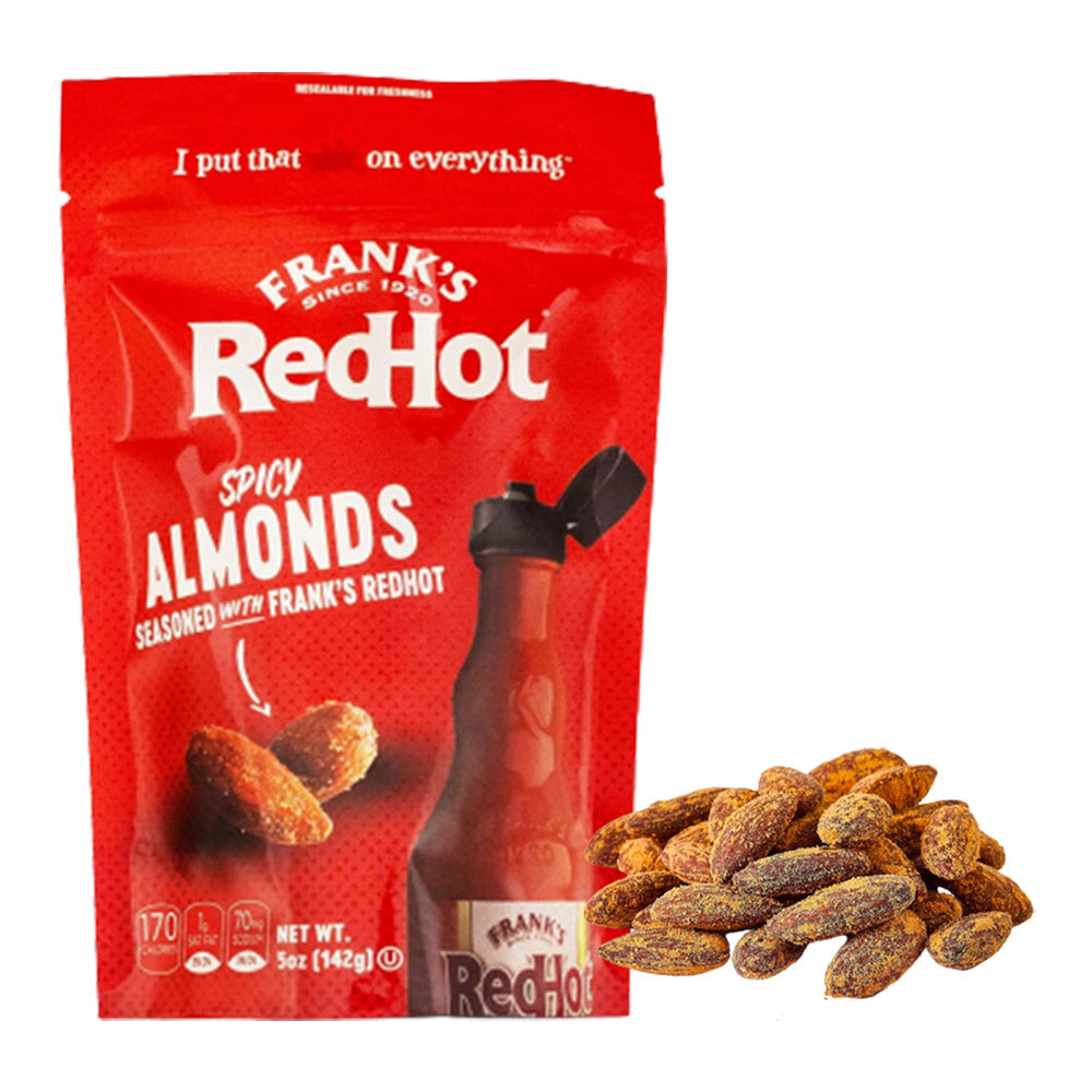 FRANKS RED HOT SAUCE SPICY ALMONDS 5oz