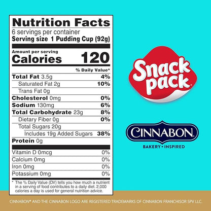 SNACK PACK - CINNABON PUDDING 6CT/3.25oz