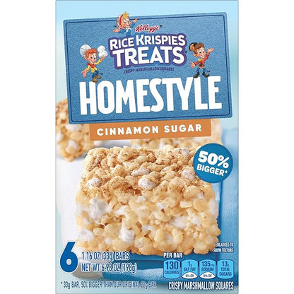 KELLOGG'S RICE KRISPIES TREAT - HOMESTYLE CINNAMON SUGAR 6CT/6.98oz