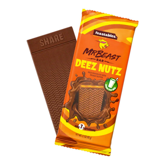 FEASTABLE MRBEAST BAR DEEZ NUTZ - MILK CHOCOLATE & PEANUT BUTTER 2.1oz