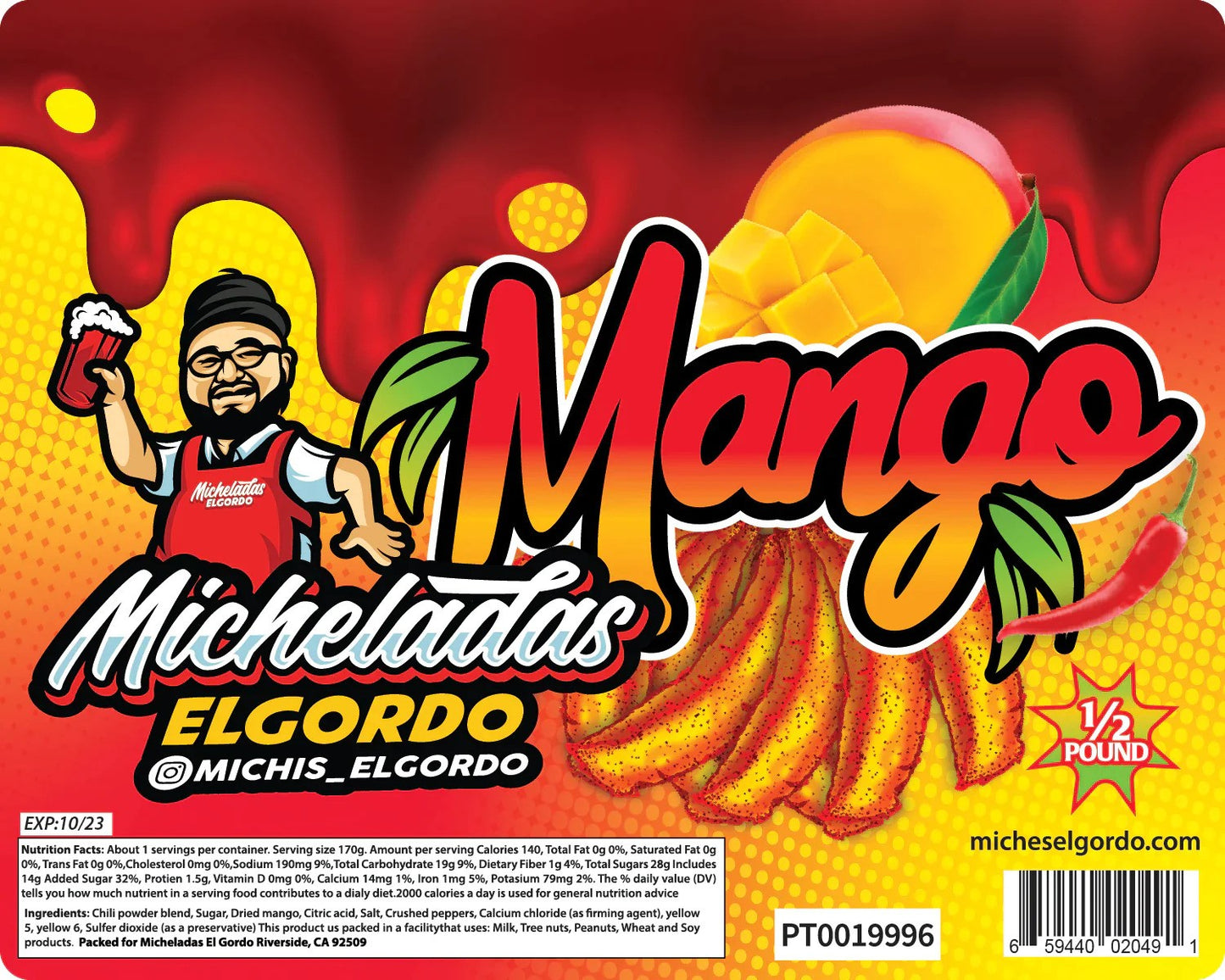 MICHELADAS EL GORDO - MANGO CANDY 6oz