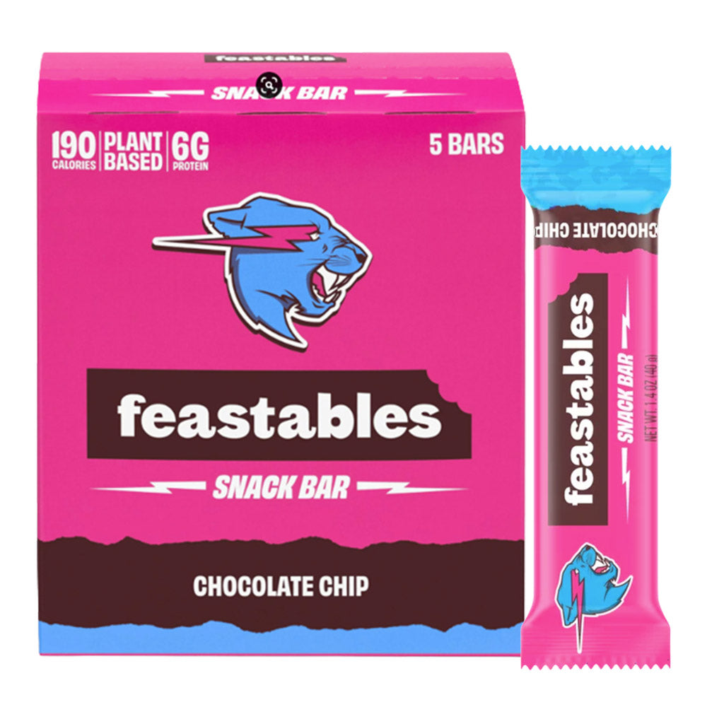 FEASTABLES MRBEAST CHOCOLATE CHIP SNACKS BARS 5ct/1.4oz